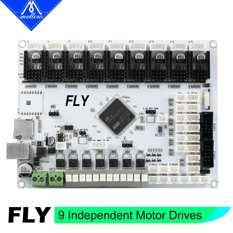 Mellow FLY 9 Motor Drives Marlin / Klipper 32-bit ARM For TMC2209 Motherboard With 6 Extruder Voron 3D printer board
