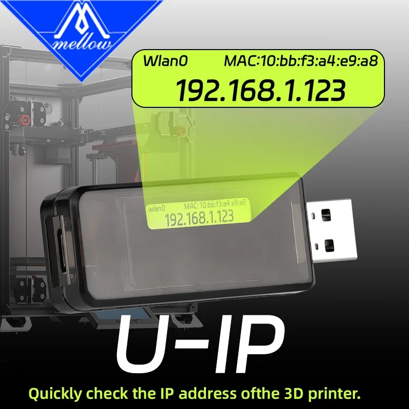 Mellow Fly U-IP Module For Quickly Check The IP Address of A Klipper 3D Printer Tool A Versatile Status Monitoring Module