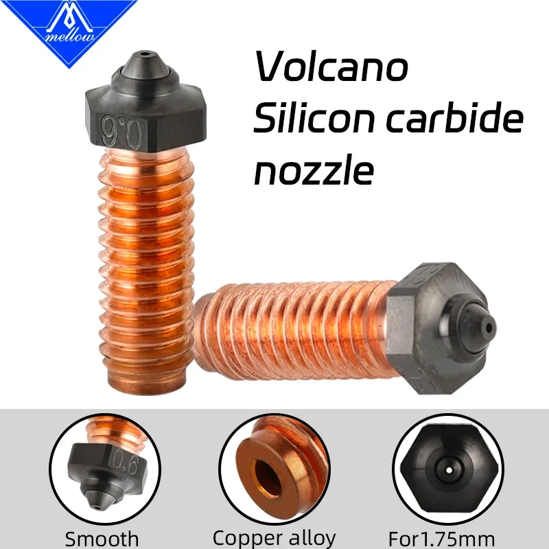 Mellow Phaetus Silicon Carbide Volcano Nozzle Durable Reduce Stick For 3D Printer Accessories Nozzles Prusa Voron VzBoT Hotend