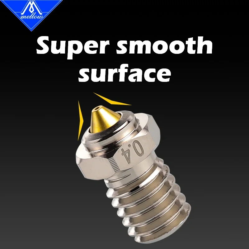 Newest Mellow Gold DLC Hardened Steel & Copper Wear Resistant Bimetal GHC V6 Nozzle For V6 / Volcano Hotend DIY 3D Printer