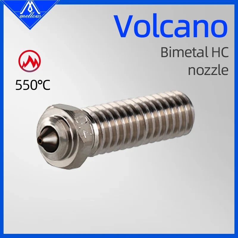 Mellow NF Volcano nozzle Bimetallic Copper&Hardened steel 3D printer parts DLC High Temperature Wear 3D Printer