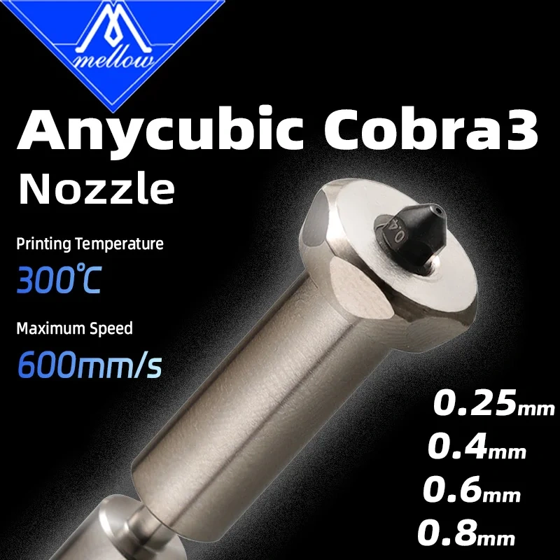 Mellow Bi-metal Nozzle Upgrade Kit for Anycubic Kobra 3 Max Hotend High Flow Copper + Hardened Steel Nozzle Heater Accessories