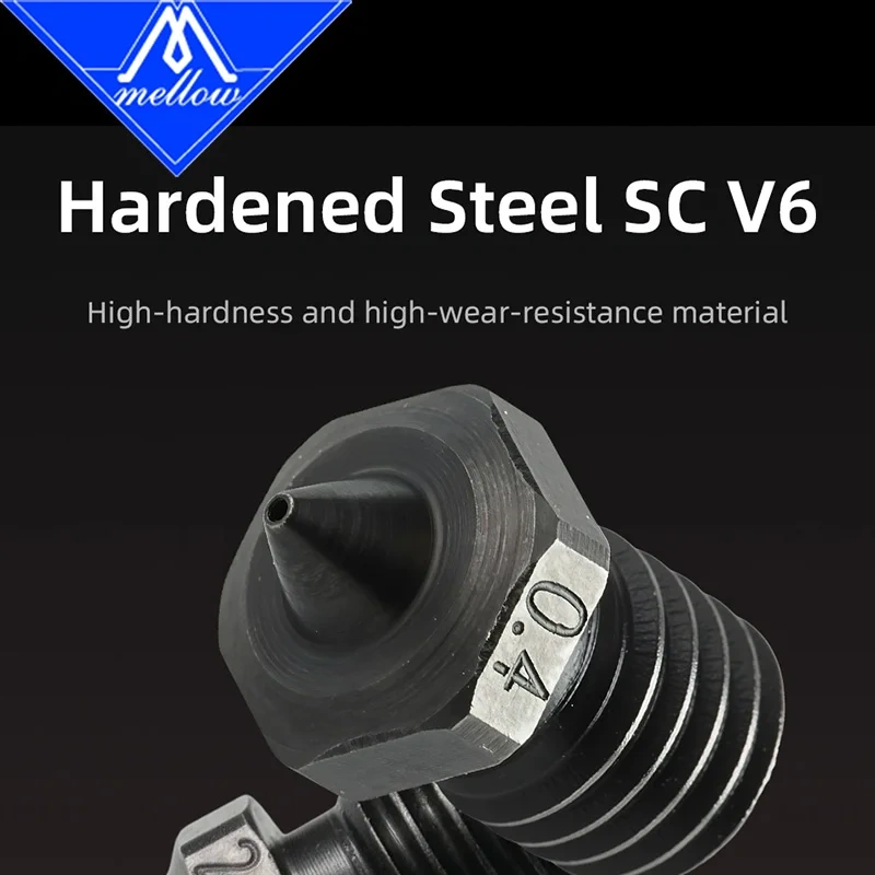 Mellow 1PCS Top Quality Sharp A2 Hardened Steel 2.85MM NF V6 Nozzles For Printing PEI PEEK Carbon Fiber Filament For E3D HOTEND