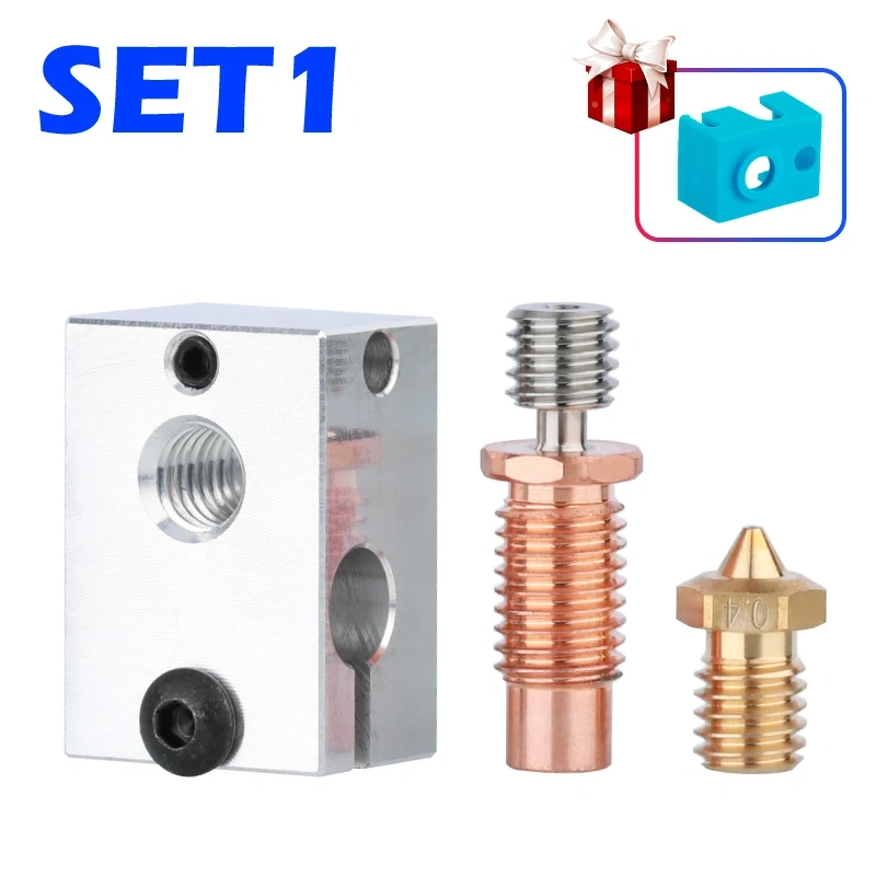 Mellow Heater Block + V6 Nozzle + V6-Crazy Bimetal Heat Break for 3D printer For  J-Head HOTEND High Quality 3D Printer