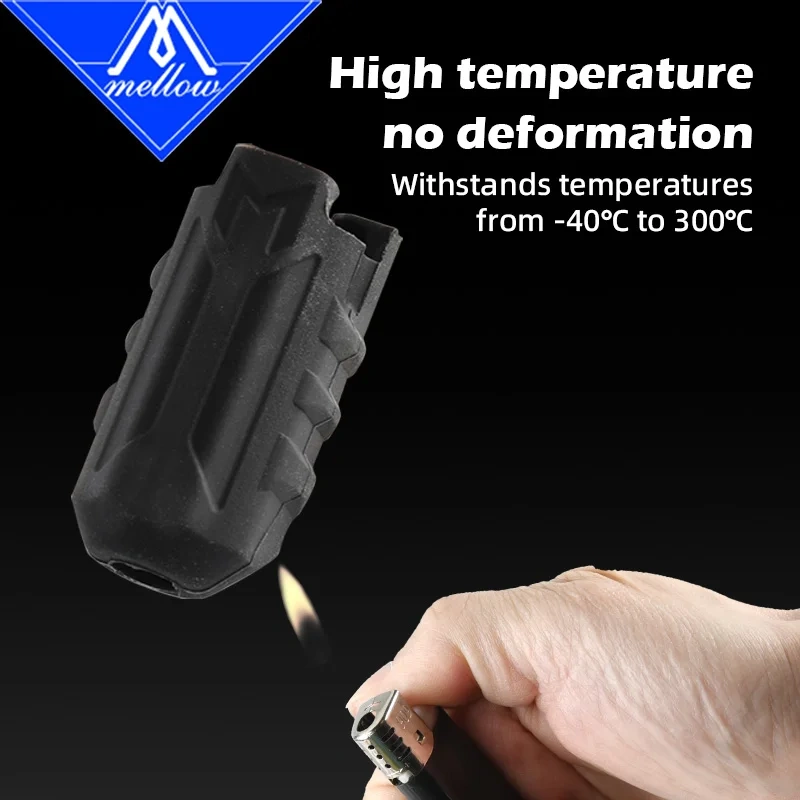 Mellow 2Pcs Heatcore4 / FluxHeat Heating Block Hot End Silicone Sock For DIY 3D Printer Hotend Socks