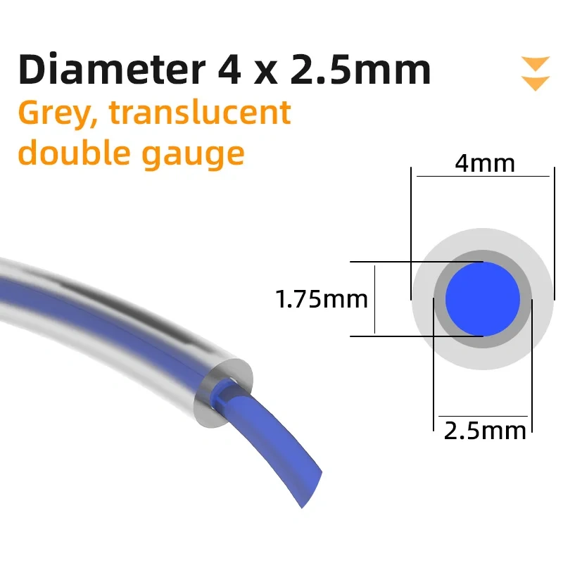 Mellow Japanese Materials PTFE Tube 2.5mm IDx4mm OD Teflonto Pipe 3D Printer For Bambu Lab AMS A1/A1 mini /P1P/P1S/X1C