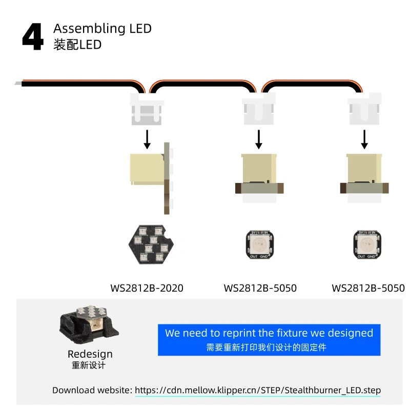 Mollow Voron NeoPixel RGBW Mini Button PCB Leds V2 For Voron2.4 Trident 3D Printer DIY STEALTHBURNER LED Kit