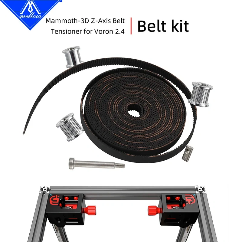 Mellow Mammoth 3D For Designing The Voron 2.4 Z-Axis Belt Tensioner?3D Printer GT2 Idler With 2GT Gates 9MM EPDM Belt Kit