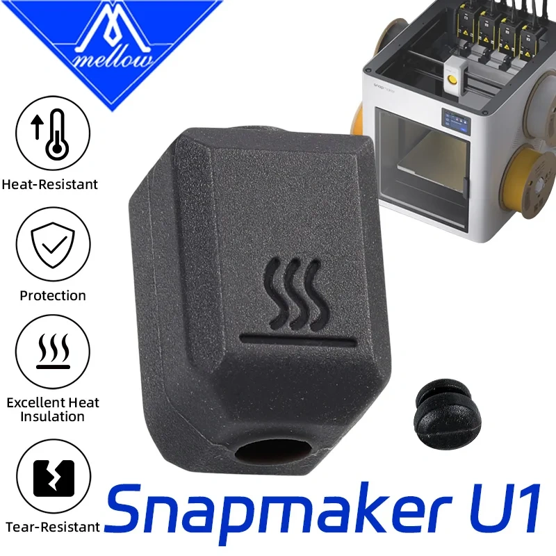 Mellow For Snapmaker U1 Hotend Silicone Socks Kit Anti-Leakage Heat Protective Sleeve & Top Nozzle Seal For Stable Extrusion