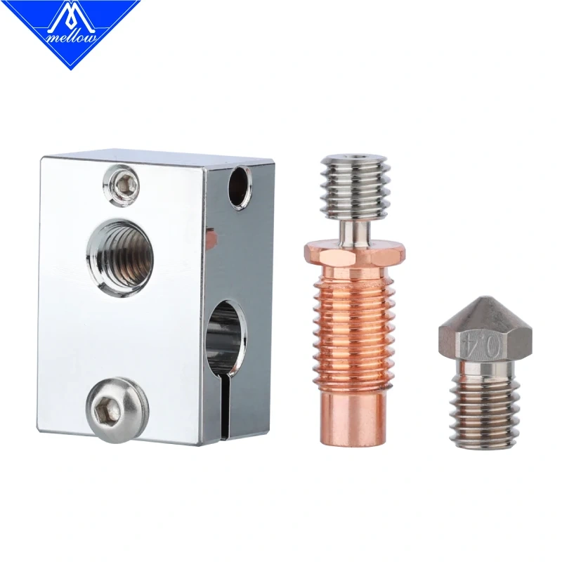 Mellow Heater Block + V6 Nozzle + V6-Crazy Bimetal Heat Break for 3D printer For  J-Head HOTEND High Quality 3D Printer
