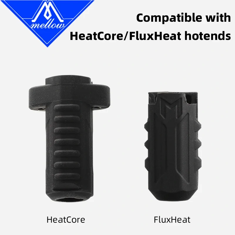 Mellow 2Pcs Heatcore4 / FluxHeat Heating Block Hot End Silicone Sock For DIY 3D Printer Hotend Socks