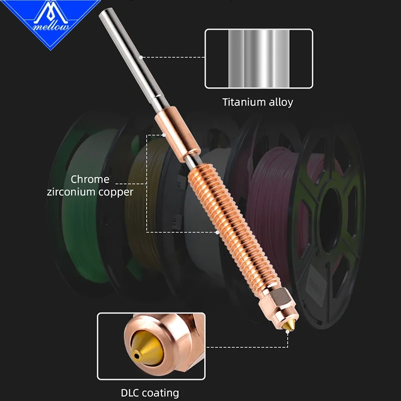 Mellow GHC K2 Plus Nozzle High-Flow Hardened Steel Nozzle DLC Coating For Creality K2 Plus 3D Printer Accessories