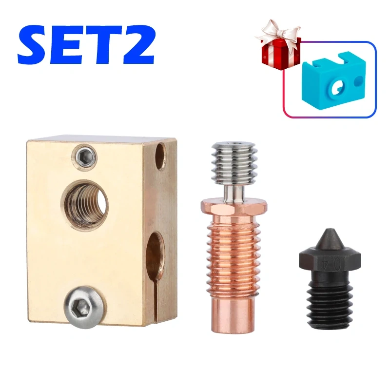 Mellow Heater Block + V6 Nozzle + V6-Crazy Bimetal Heat Break for 3D printer For  J-Head HOTEND High Quality 3D Printer