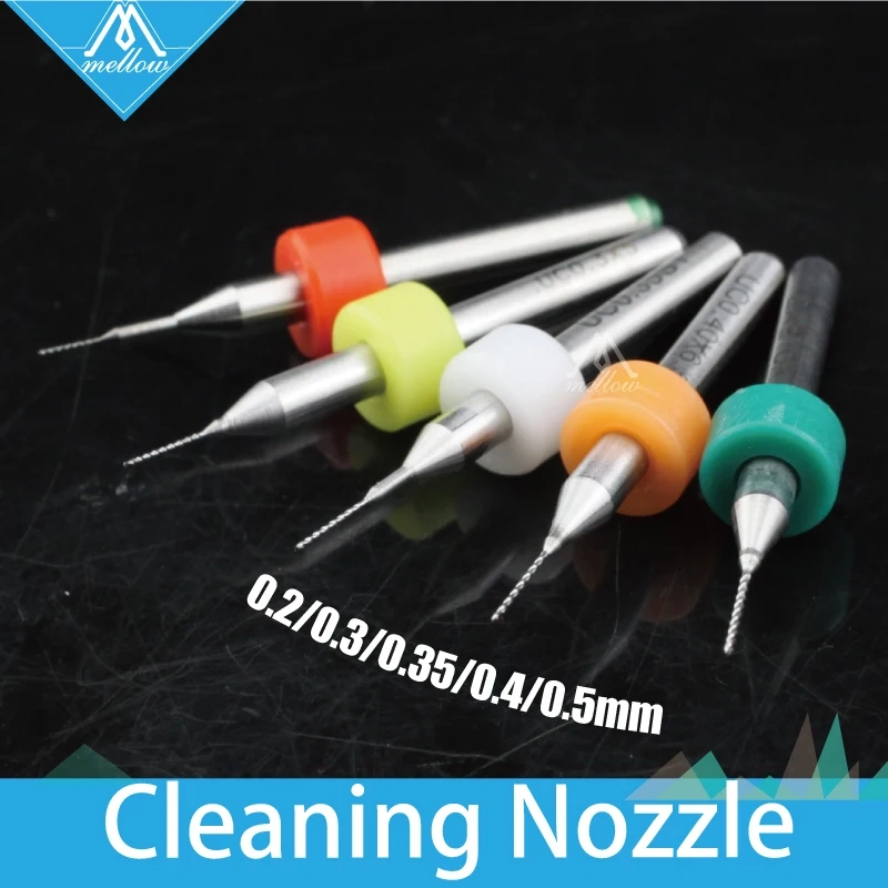 Mellow 10pcs Nozzle Cleaning 0.5/0.4/0.3/0.35/0.2mm Drill Fits for MK7 MK8 creality k1c 3D Printer Makerbot ender 3 v2