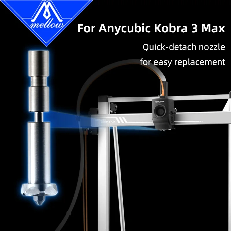 Mellow Bi-metal Nozzle Upgrade Kit for Anycubic Kobra 3 Max Hotend High Flow Copper + Hardened Steel Nozzle Heater Accessories