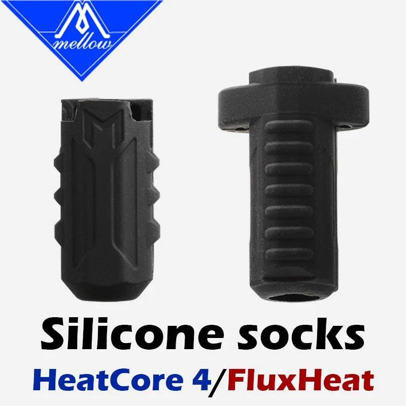 Mellow 2Pcs Heatcore4 / FluxHeat Heating Block Hot End Silicone Sock For DIY 3D Printer Hotend Socks