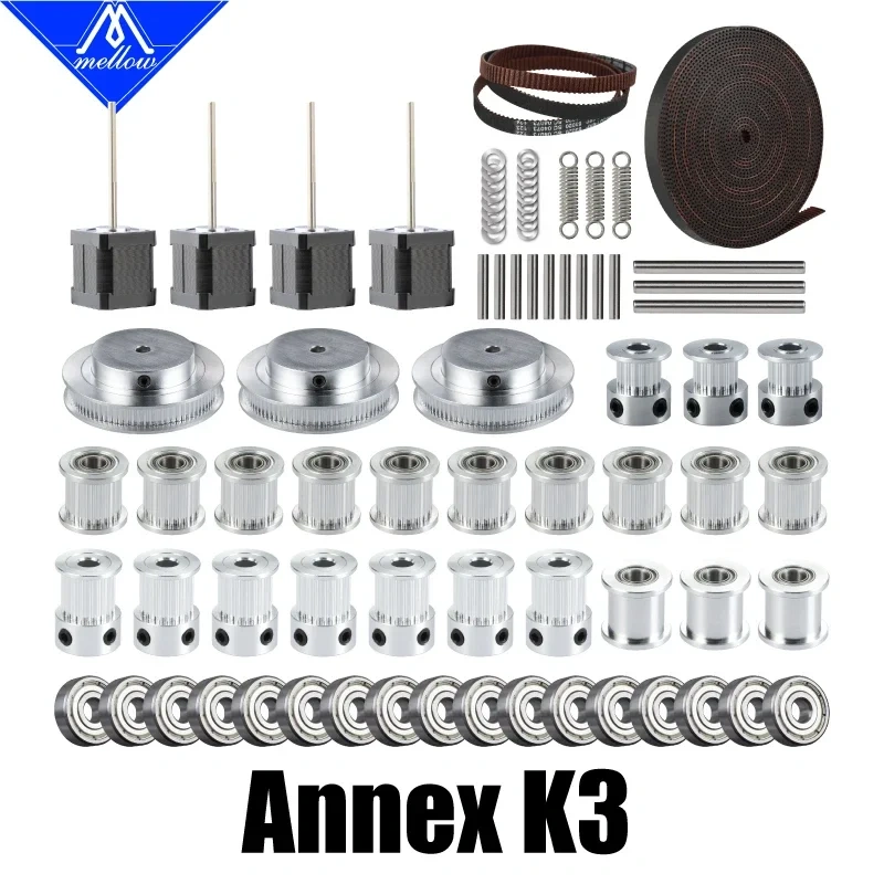 Mellow 3D Printer Annex K3 XYZ Motion Kit Gates GT2 LL-2GT Timing Belt &Shaft & 625 Bearing & LDO High Temperature Motor