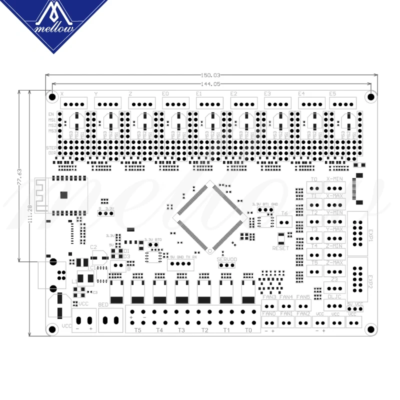 Mellow FLY 9 Motor Drives Marlin / Klipper 32-bit ARM For TMC2209 Motherboard With 6 Extruder Voron 3D printer board
