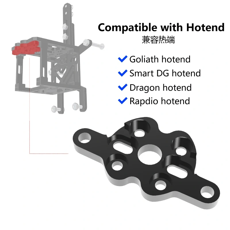 Mellow CNC Aluminium RatRig and Hevort Printhead Bracket mgn9 For Goliath Crazy Dragon Hotend VZ Extruder Sherpa Mini 3D Printer