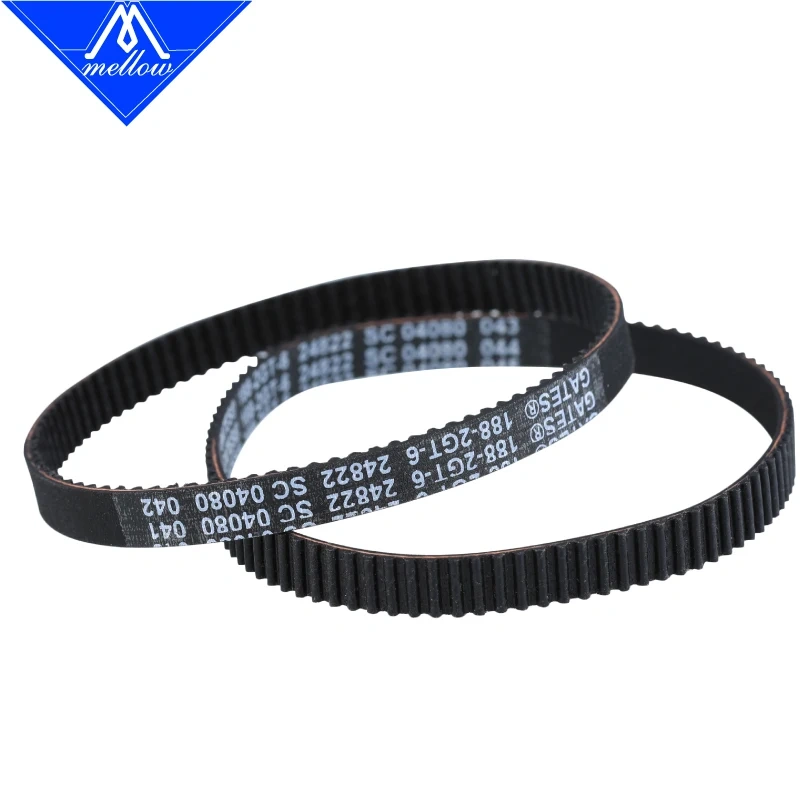Mellow High Temperature Resistance Voron 2.4 3D Printer GT2 Width 6mm Timing Belt Loop EPDM GATES-188-2GT Gear Synchronous Belt