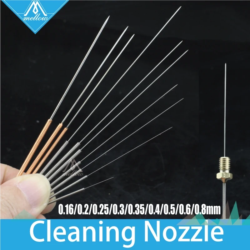 10pcs 3D Printer accessories Reprap Makerbot Mendel  Ultimaker Reprap Nozzle cleaning needle 0.16mm--0.4mm--0.8mm for MK7 or MK8