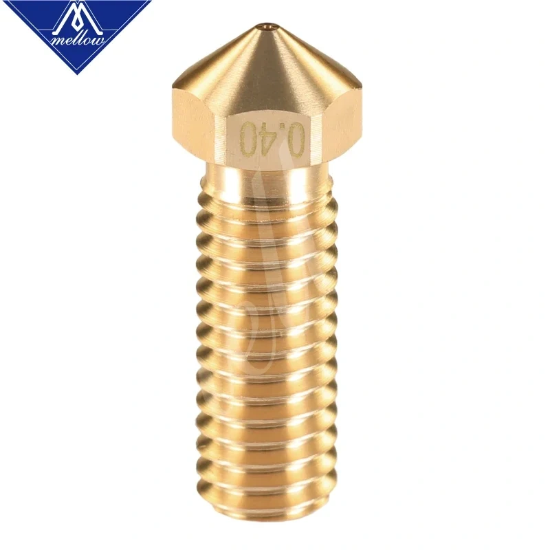 Mellow 3Pcs 3D Printer Extra Brass Volcano V6 Nozzle All Metal M6 threaded 0.4mm for 1.75mm volcano hotend Top quality
