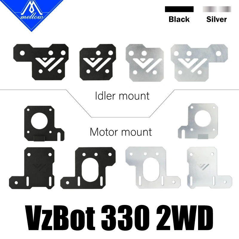 Mellow High-Precision CNC VzBoT Aluminum Idler Mount And Motor Mount  For Ultra-High-Speed 3D Printer VzBoT(Screws Not Include)