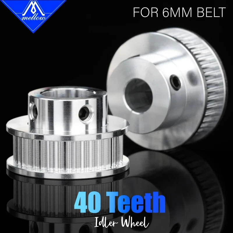 Mellow 3D Printer Parts 40 Teeth 2GT Timing Pulley Bore 8mm / 12mm For Width 6mm GT2 Gates Timing Belt 40Teeth 40T