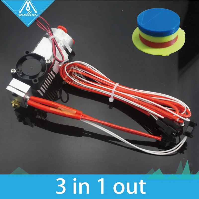 Mellow 3D Printer parts Reprap I3 3 in 1 out Multi-color Three Colors Switching Hotend kit, THC-01 Bowden Extruder hot end