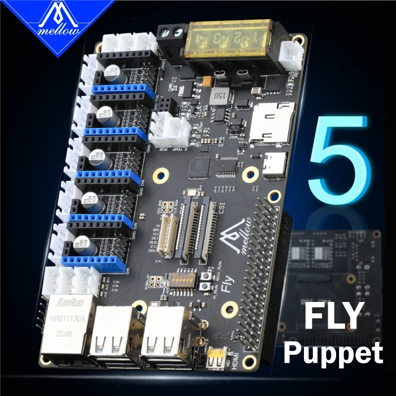 Mellow FLY-Puppet Board Rp2040 5 Axis With Klipper Firmware For CM4 / FLY-Π / Raspberry Pi 3D Printer Parts