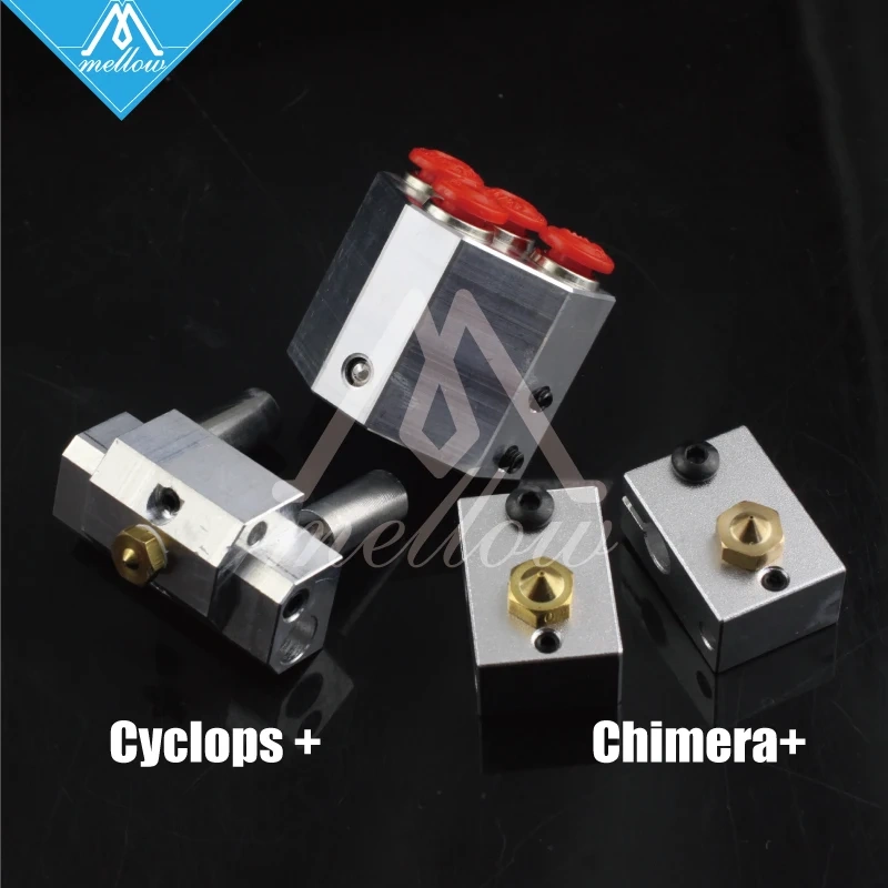 Mellow 3D Printer Parts V6 Cyclops+/Chimera+ Plus Multi-Extrusion Color 2 In 1 Out J-Head HotEnd Kit For DDG Dual Extruder