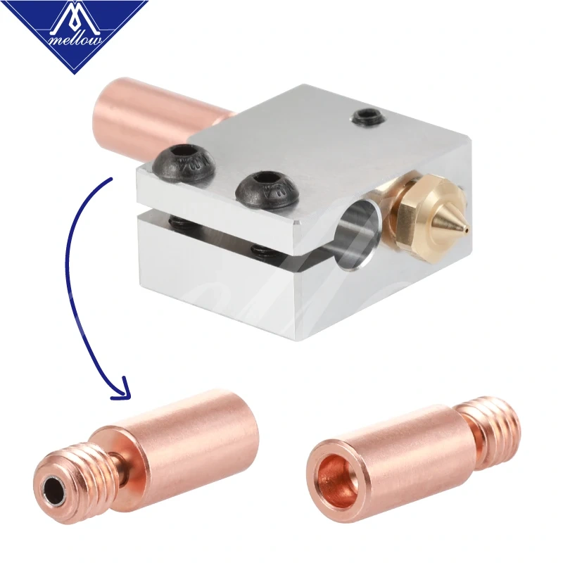 Mellow All-metal Dcrazy Chimera+ Volcano Hotend Multi-extrusion Dual Head Extruder,0.4MM/0.6MM/0.8MM/1.0MM Nozzles 3D Printer