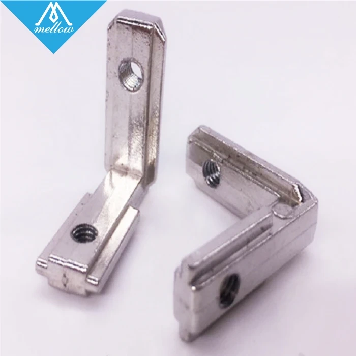 20pcs T Slot L-Shape 2020 Aluminum Profile Interior Corner Connector Joint Bracket for 2020 Alu-profile 3D printer (with screws)