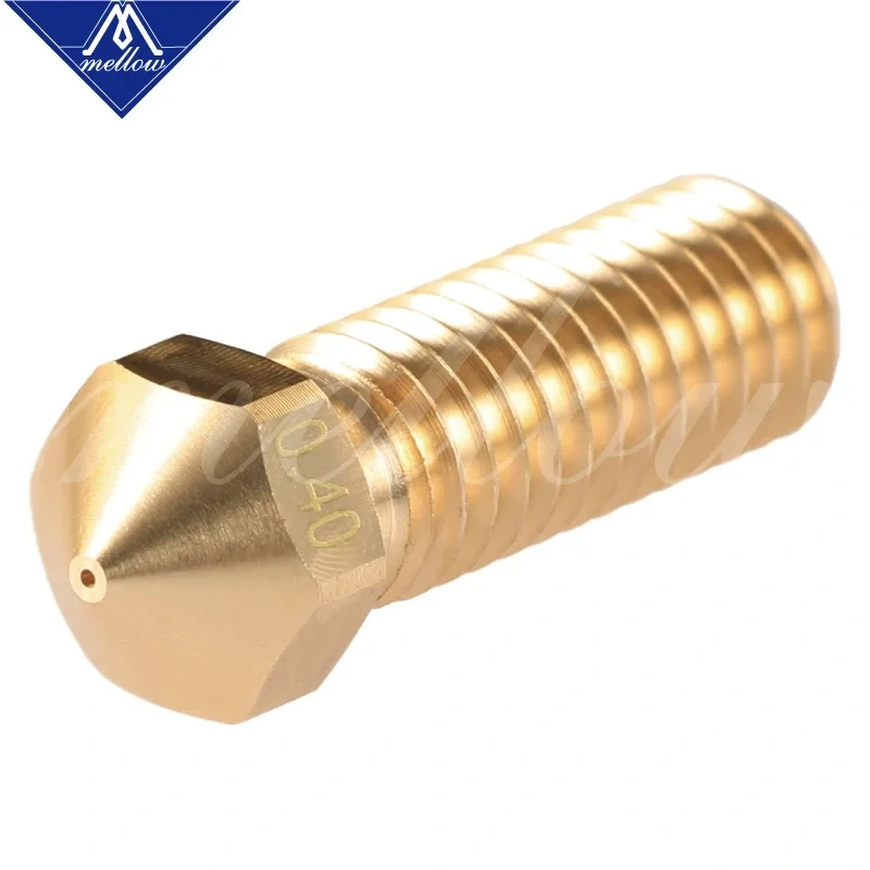 Mellow 3Pcs 3D Printer Extra Brass Volcano V6 Nozzle All Metal M6 threaded 0.4mm for 1.75mm volcano hotend Top quality