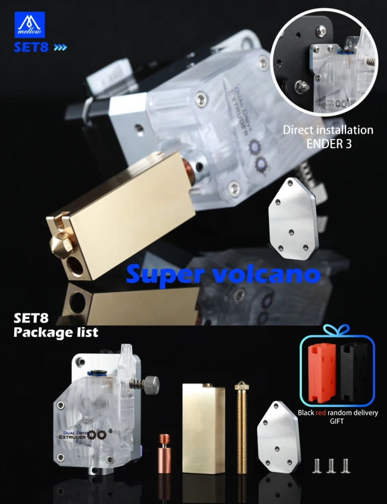 Mellow 3D Printer Parts W-DDG Water Cooled Extruder For 1.75 MM Ender 3 J-head Anet A8 cr-10  V6 Super Volcano Nozzle Hotend
