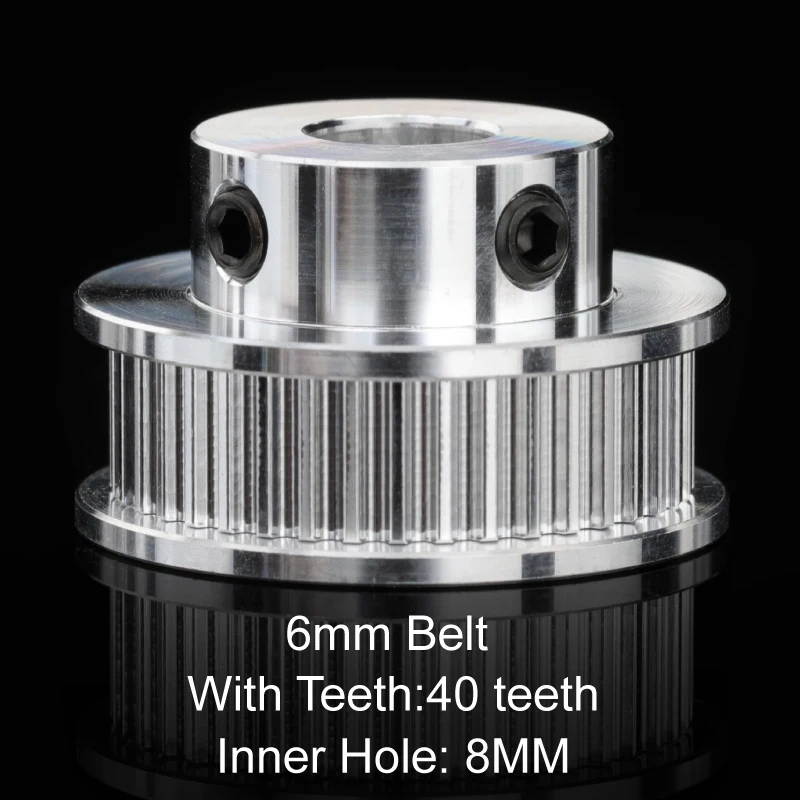 Mellow 3D Printer Parts 40 Teeth 2GT Timing Pulley Bore 8mm / 12mm For Width 6mm GT2 Gates Timing Belt 40Teeth 40T