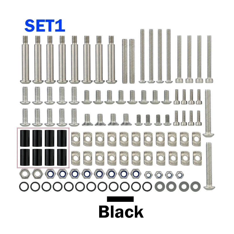Mellow CNC VzBoT 330 2WD 3D Printer Aluminum Idler Mount,Motor Mount And Y-axis Gantry Screws Pack Includes Titanium Bolts