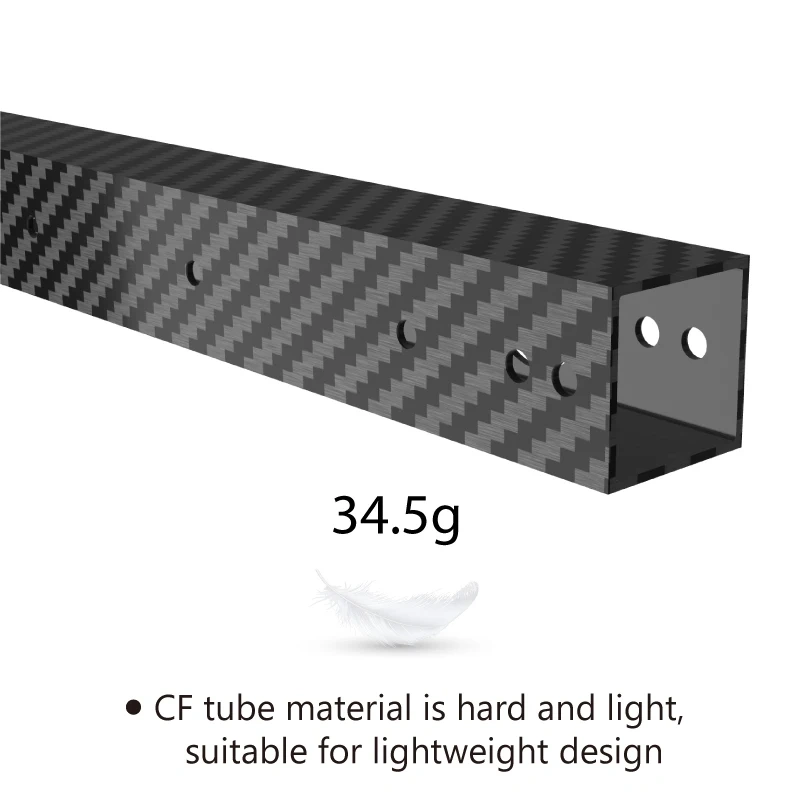 Mellow 1Pcs High Speed Vz235 CNC CF-Tube Drilling Carbon Fiber Square Tube For Ultra-High-Speed 3D Printer VzBoT 235 X Axis