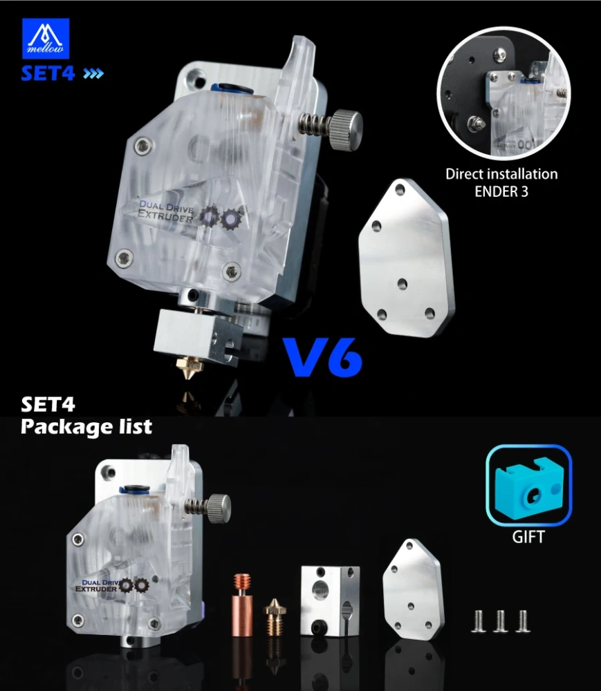 Mellow 3D Printer Parts W-DDG Water Cooled Extruder For 1.75 MM Ender 3 J-head Anet A8 cr-10  V6 Super Volcano Nozzle Hotend