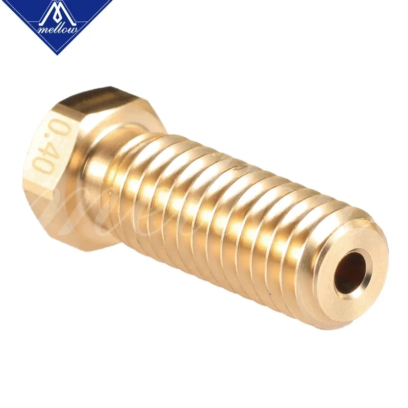 Mellow 3Pcs 3D Printer Extra Brass Volcano V6 Nozzle All Metal M6 threaded 0.4mm for 1.75mm volcano hotend Top quality