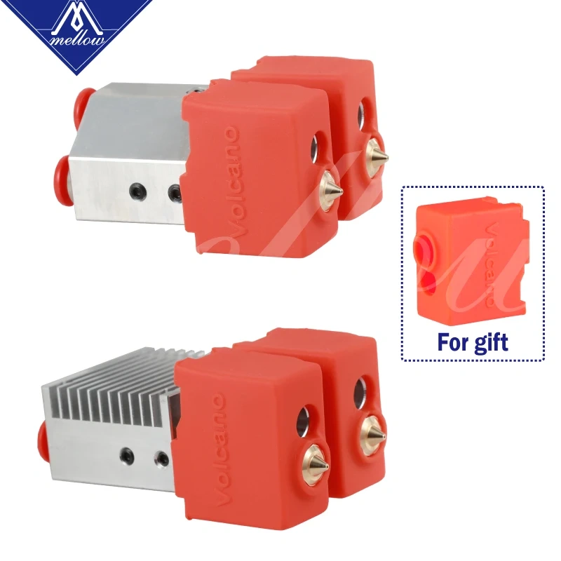 Mellow All-metal Dcrazy Chimera+ Volcano Hotend Multi-extrusion Dual Head Extruder,0.4MM/0.6MM/0.8MM/1.0MM Nozzles 3D Printer