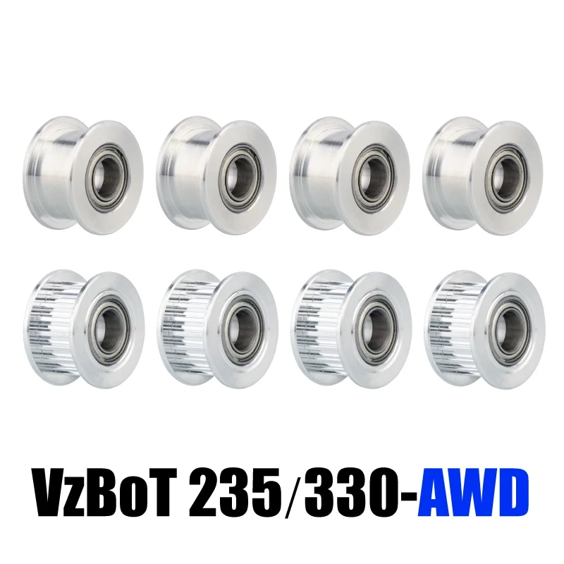 Mellow 1Set 3D Printers Parts VzBoT GT2 Idler Kit  Aluminium Timing Pulley 20 Tooth Wheel Bore 5mm For 2GT Gates Timing Belt 6MM