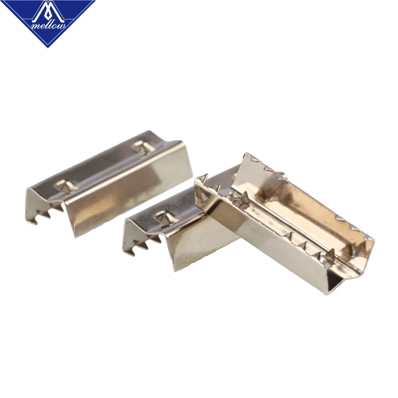 Mellow 10pcs 3D Printer Parts GT2 Open Belt Clip Open-end Timing Belts Openbuilds Belt clamp Crimp Style