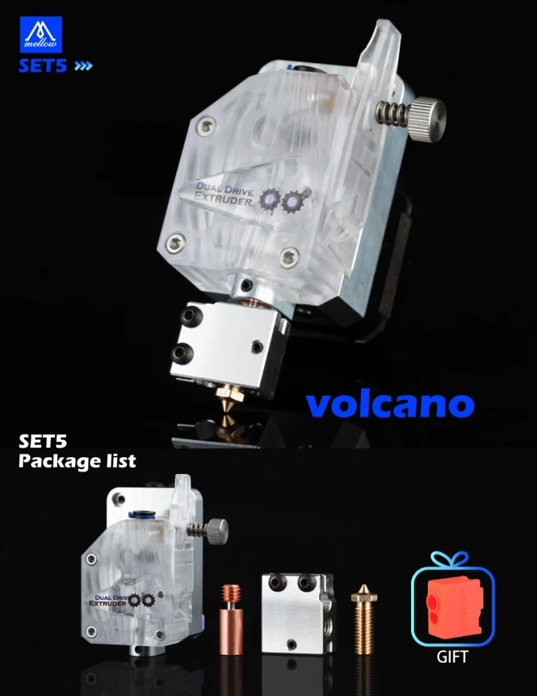 Mellow 3D Printer Parts W-DDG Water Cooled Extruder For 1.75 MM Ender 3 J-head Anet A8 cr-10  V6 Super Volcano Nozzle Hotend