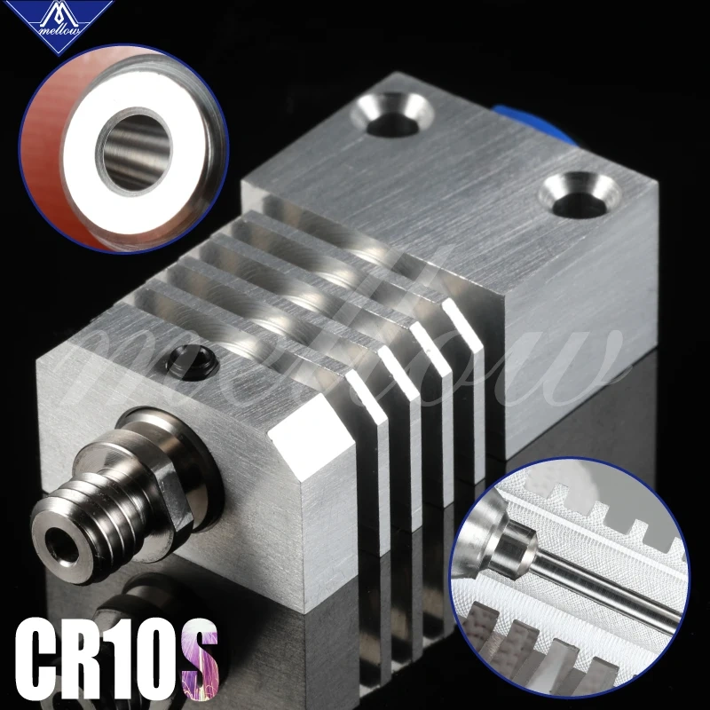 Upgrade Mellow Top Quality Cr10s Pro All Metal Titanium Heat Break aluminum Heatsink Kit For 3D Printer Cr-10s Pro Hotend