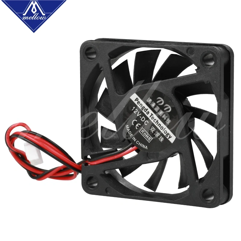 1pcs 12V/24V 6010 DC Fan 3D Printer Small Cooling Dual Ball Bear 60x60x10mm Cooling Extruder Hotend Special Small Fan 2 Wire