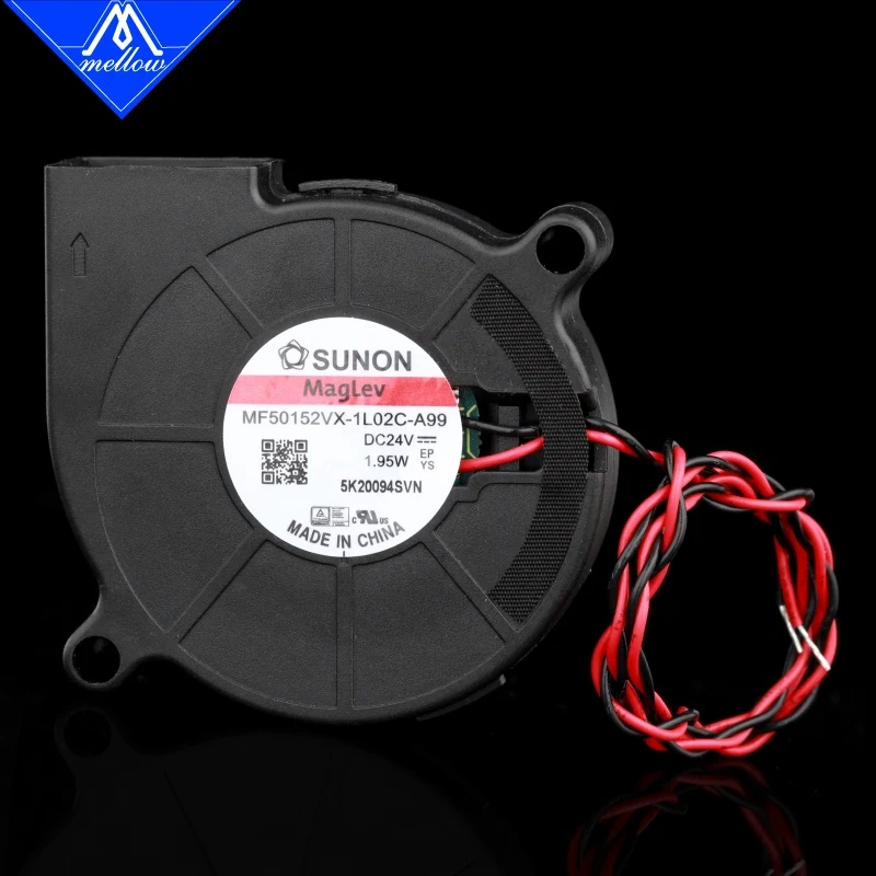 Mellow Exclusive Sunon 3D Printer Blower Fan 5015 24V 0.41A Double Bearing Fan Centrifugal DC Cooling Turbo Fan 5015S