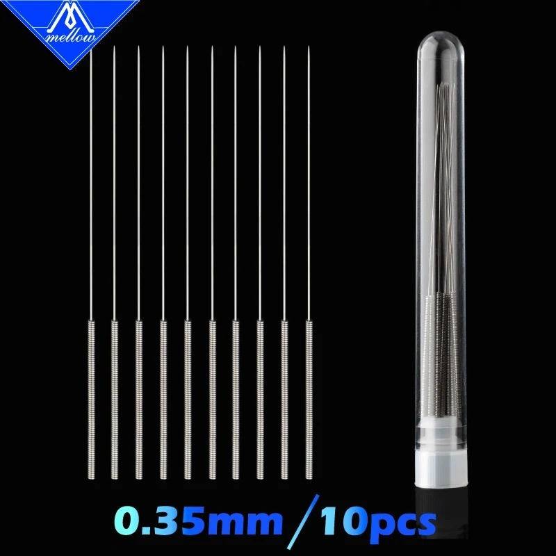Mlellow 10pcs 3D Printer 0.35mm Nozzle Cleaning Needle Drill Fits for MK7 / MK8 / V6 / Volcano 3D Printers Parts Hotend