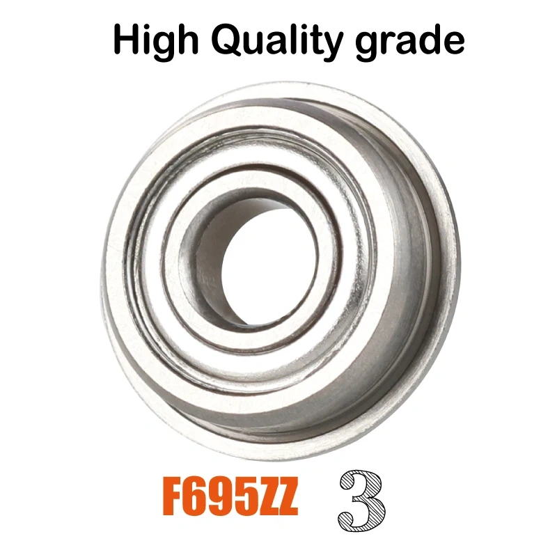 Mellow 10Pcs F695-2RS Bearing 5*13*4 mm Flanged Bushing F695 RS Ball Bearings F695RS For VORON Mobius 2/3 3D Printer