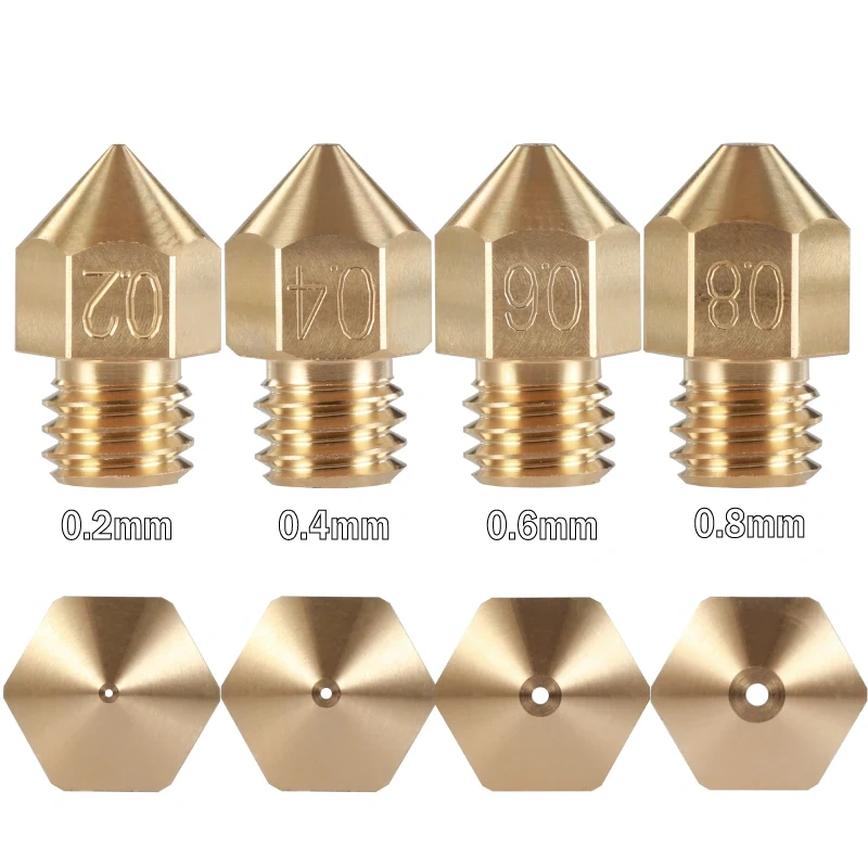 Mellow Brass Swiss MK8 Nozzle M6 Thread For 1.75MM Filament  3D Printers Hotend J-head Cr10 Heat Block Ender 3 Tornado hotend